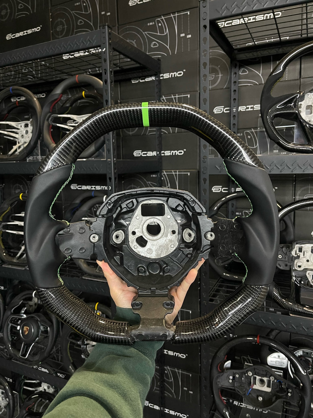 [Media/Test] Lamborghini Aventador - Signature - Gloss Carbon - Smooth Leather - Green Stitching - Green Stripe