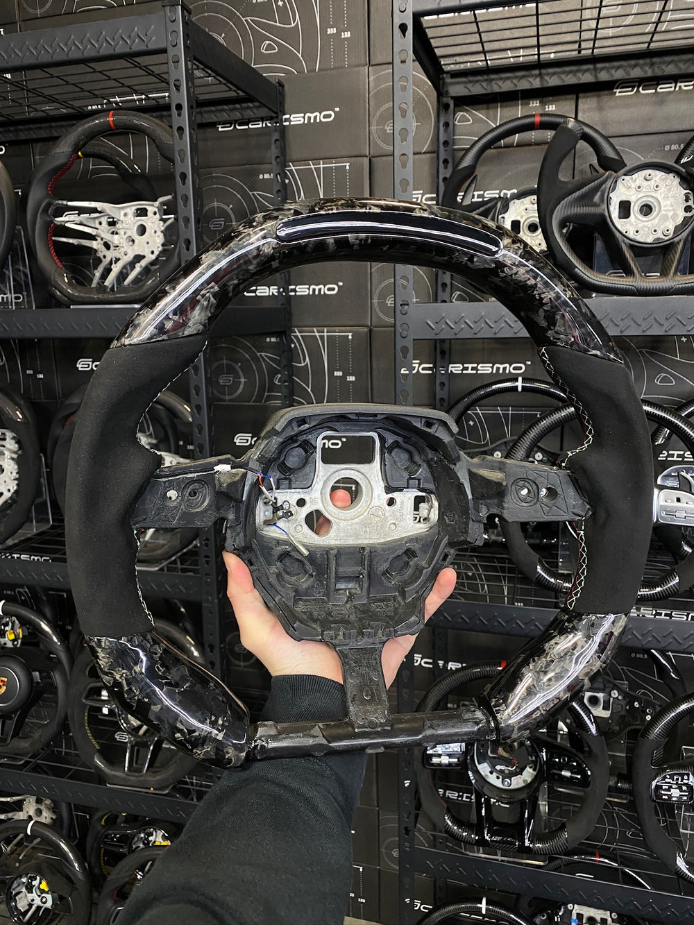 Carismo Steering Wheel For Lamborghini Huracan - Sequential RPM LED - Gloss Forged Carbon - Alcantara