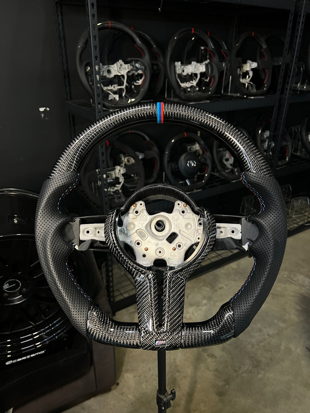Carismo Steering Wheel For BMW F-Series (M Performance Wheels) - Sport - Gloss Carbon - Perforated Leather