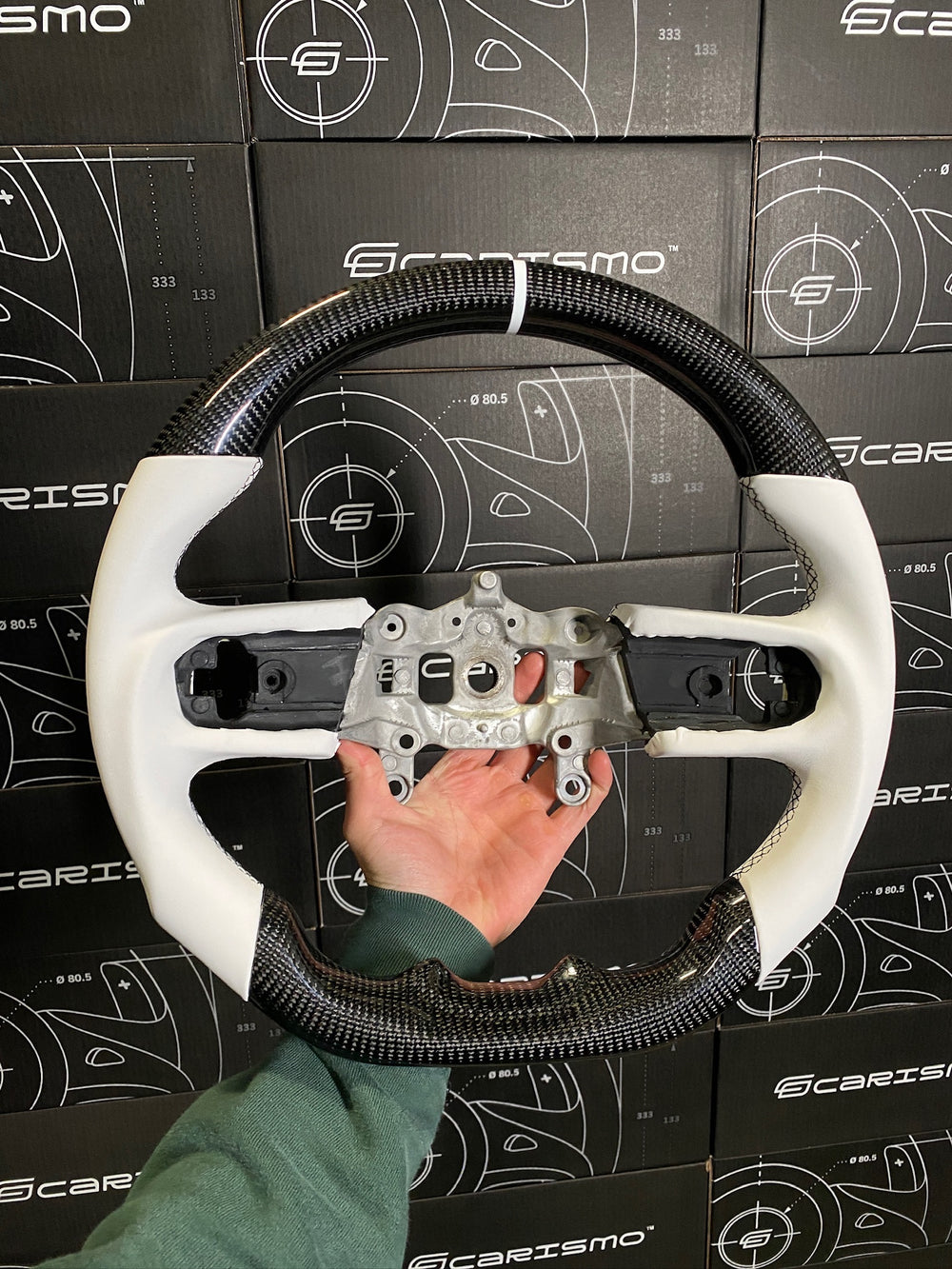 [Made to Order] Jeep Wrangler (JL) - Sport - Gloss Carbon - White Smooth Leather - White Stitching - White Stripe