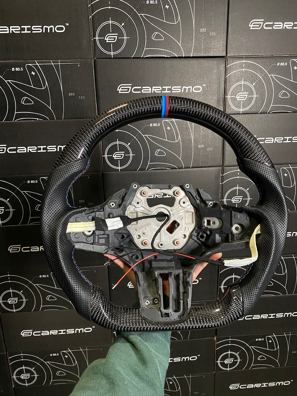 Carismo Steering Wheel For BMW G-Series (M Performance Wheels) - Sport - Gloss Carbon - Perforated Leather