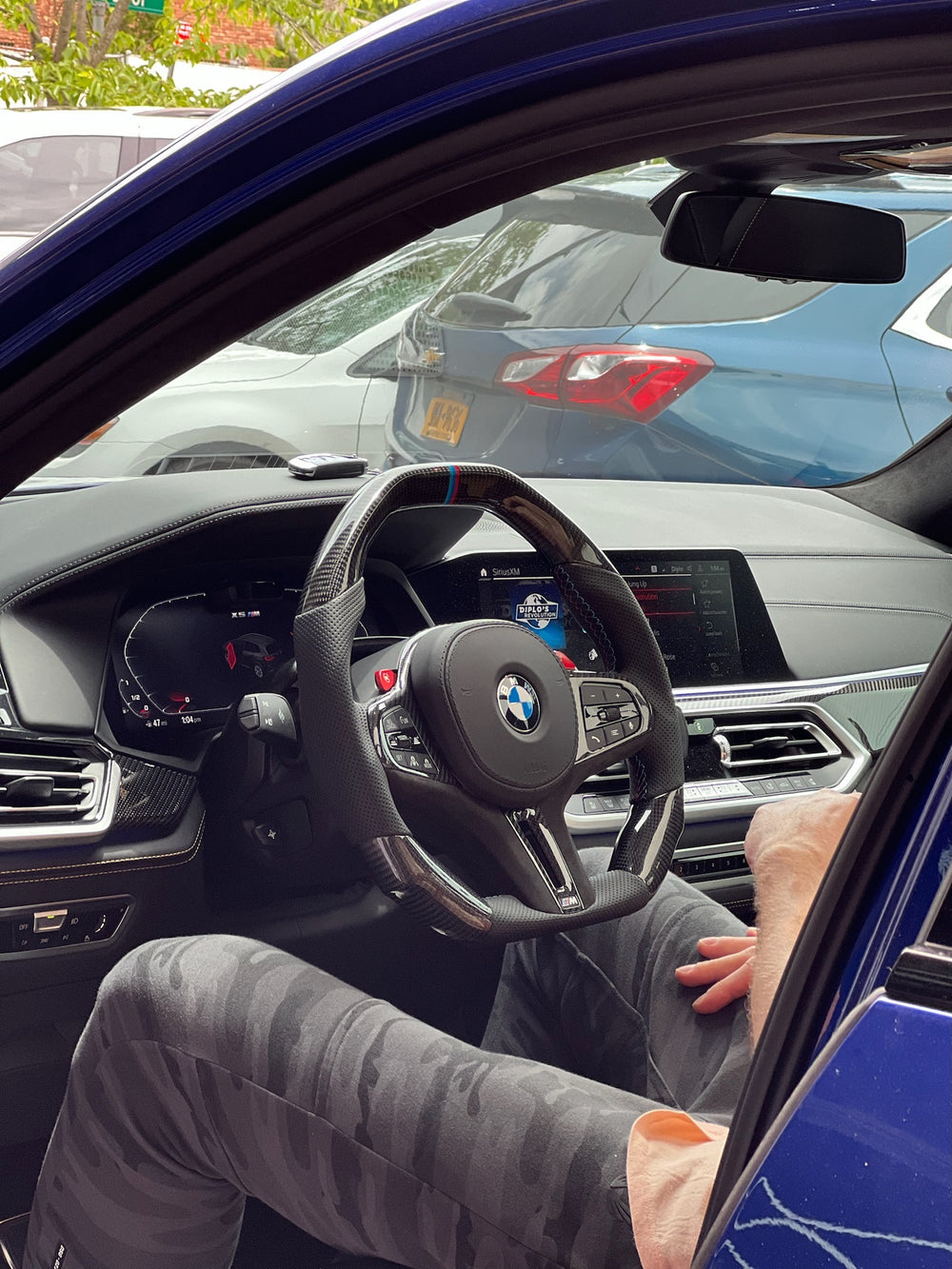 Carismo Steering Wheel For BMW G-Series (M Performance Wheel) - Signature - Gloss Carbon - Perforated Leather - BMW M Colors
