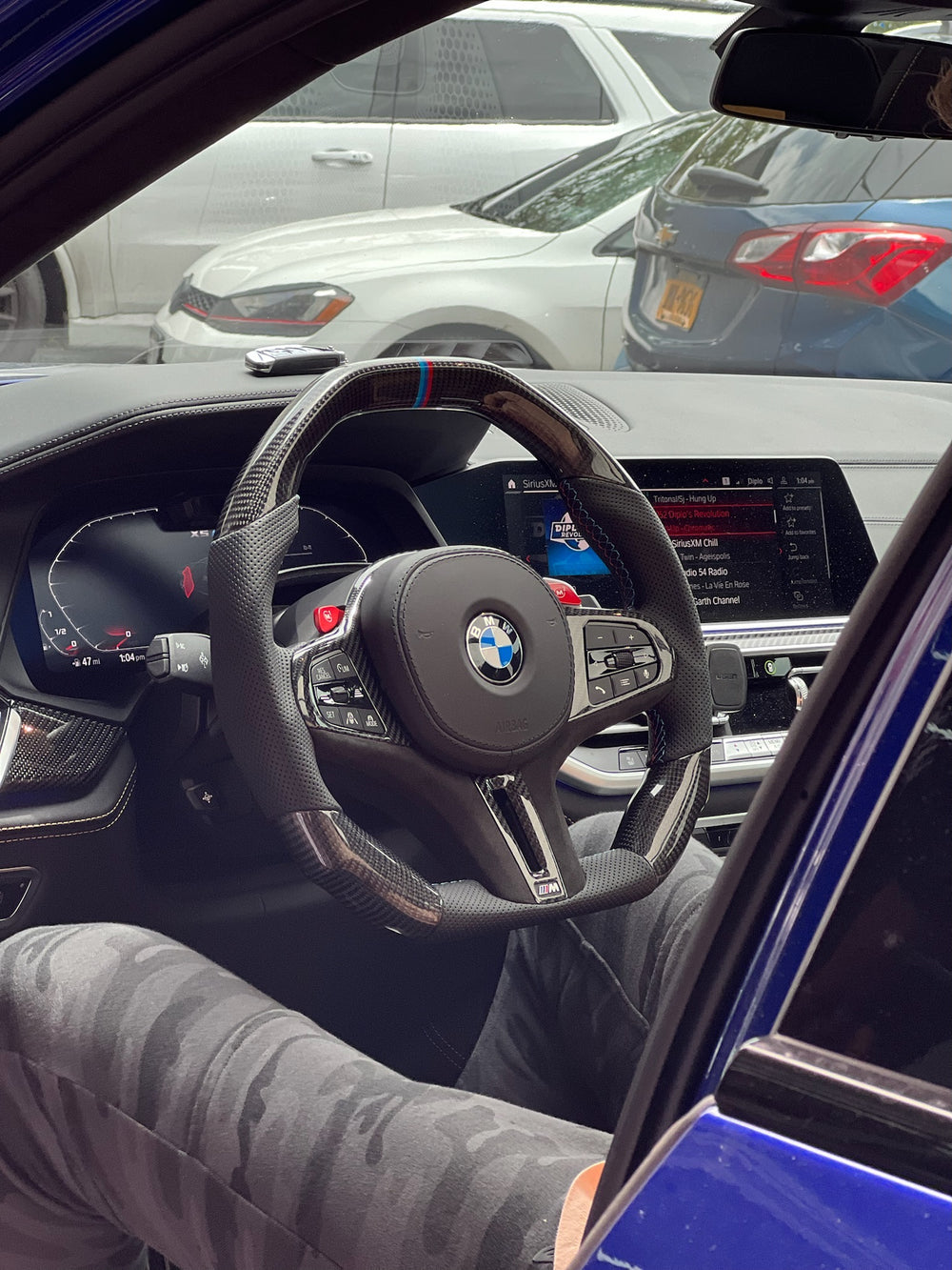 Carismo Steering Wheel For BMW G-Series (M Performance Wheel) - Signature - Gloss Carbon - Perforated Leather - BMW M Colors