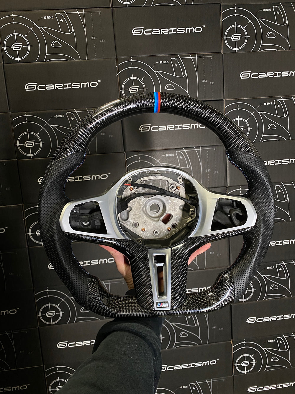 Carismo Steering Wheel For BMW G-Series (M Performance Wheels) - Sport - Gloss Carbon - Perforated Leather