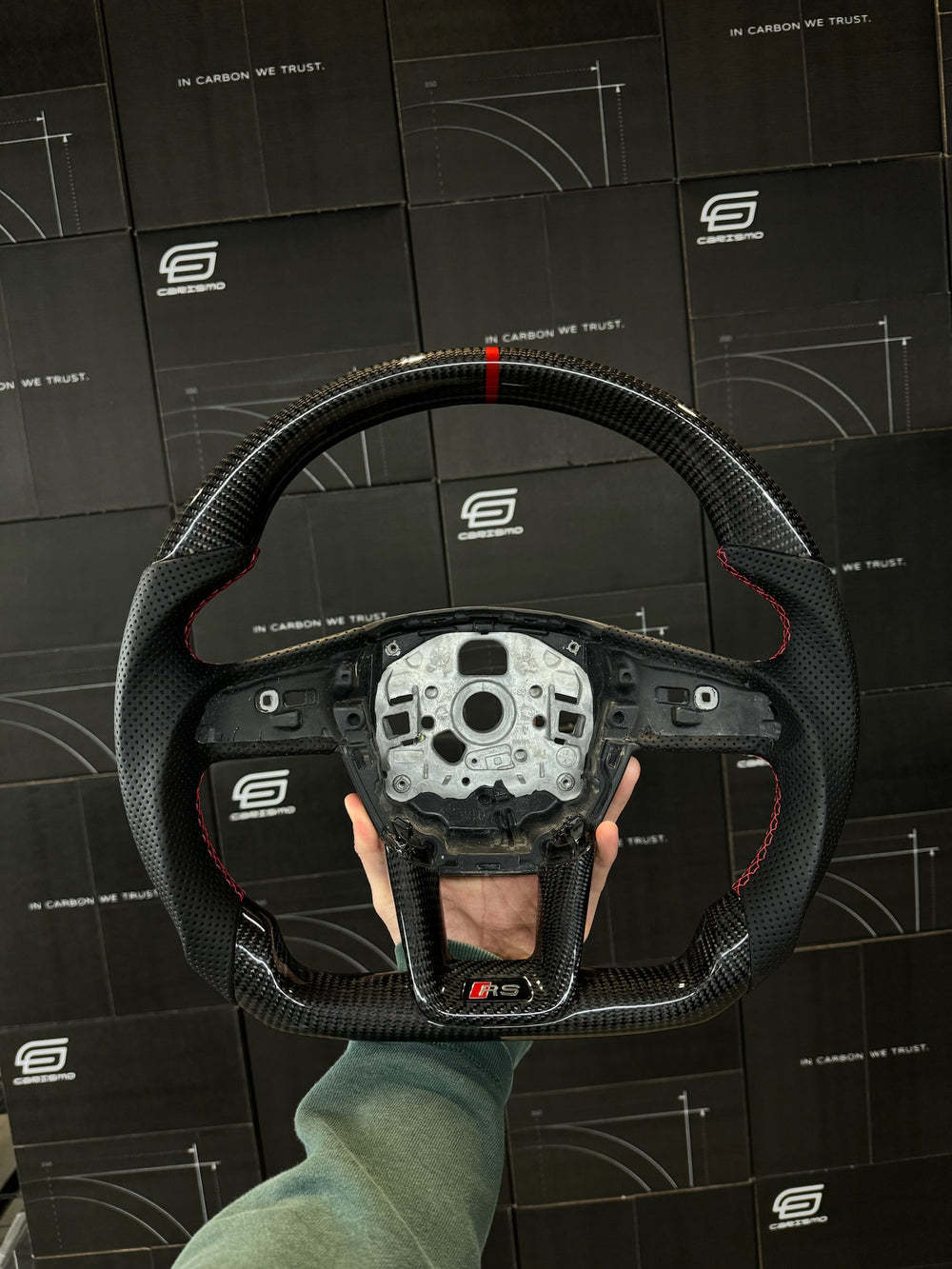 Carismo Steering Wheel For Audi (C8 Wheel) - Sport - Gloss Carbon - Perforated Leather