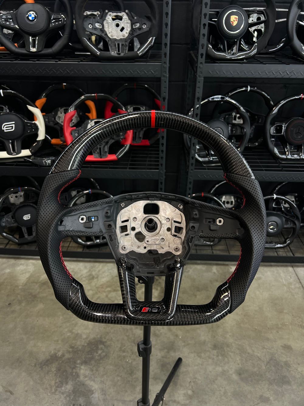 Carismo Steering Wheel For Audi (C8 Wheel) - Sport - Gloss Carbon - Perforated Leather