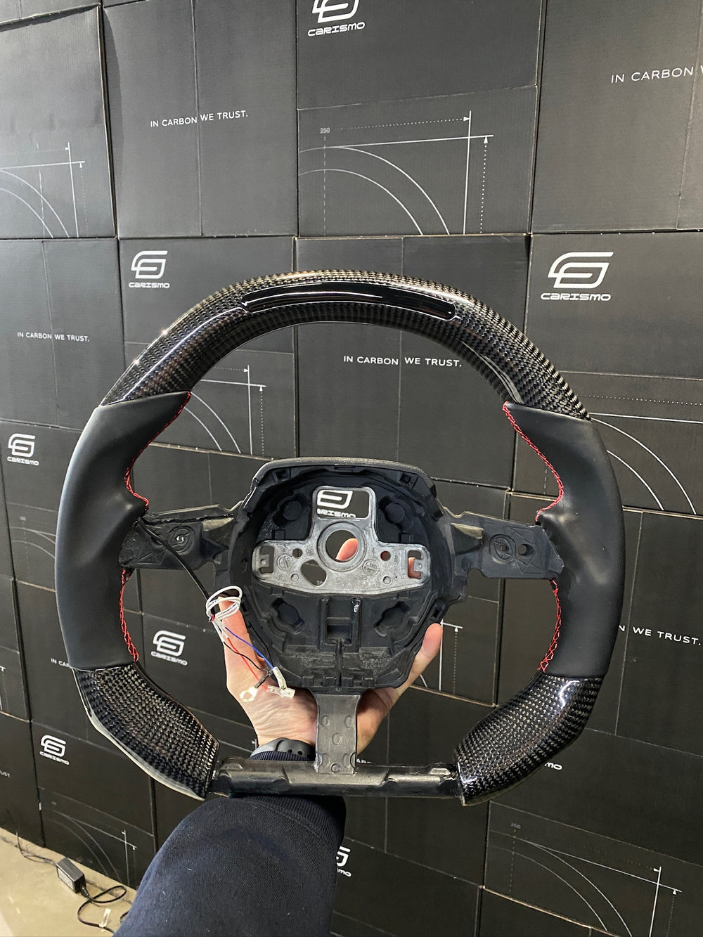 Carismo Steering Wheel For Lamborghini Huracan - Sequential RPM LED - Gloss Carbon - Smooth Leather