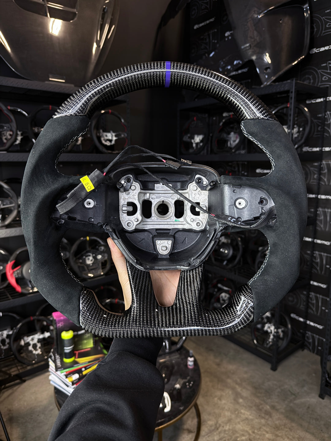 [Media/Test] Dodge / SRT (2015+) - Sport - Gloss Carbon - Alcantara - White Stitching - Purple Stripe (Heated)