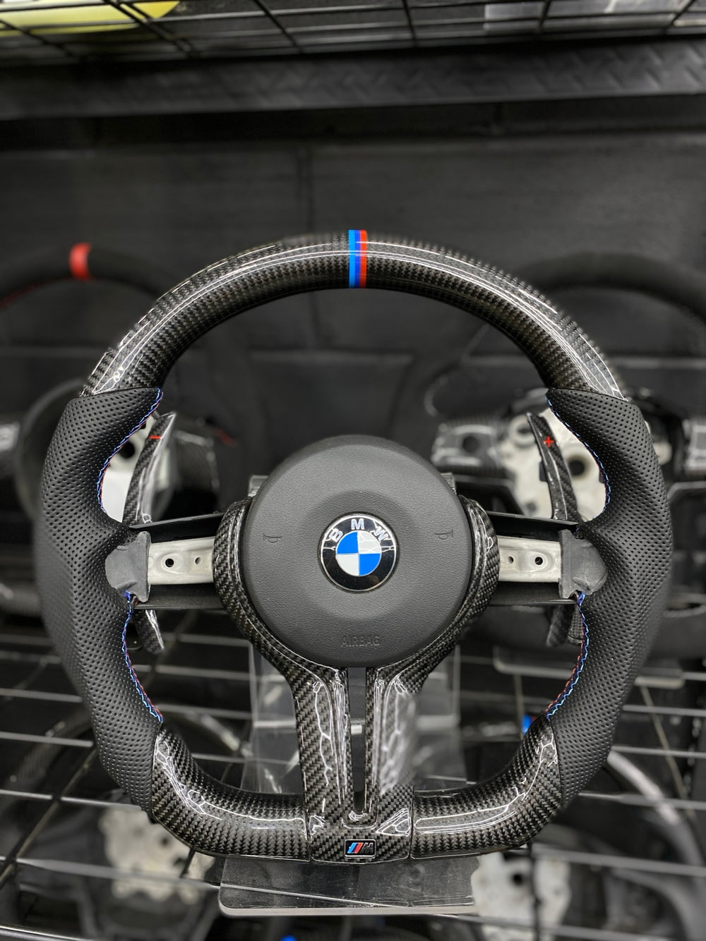 Carismo Steering Wheel For BMW F-Series (M Performance Wheels) - Sport - Gloss Carbon - Perforated Leather