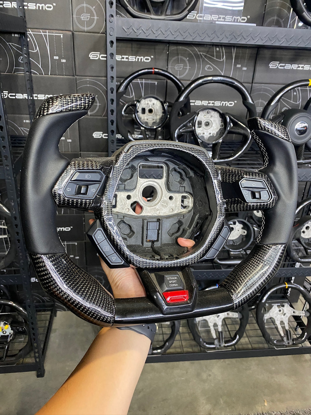 Carismo Steering Wheel For Lamborghini Huracan - F1 Competition - Gloss Carbon - Smooth Leather