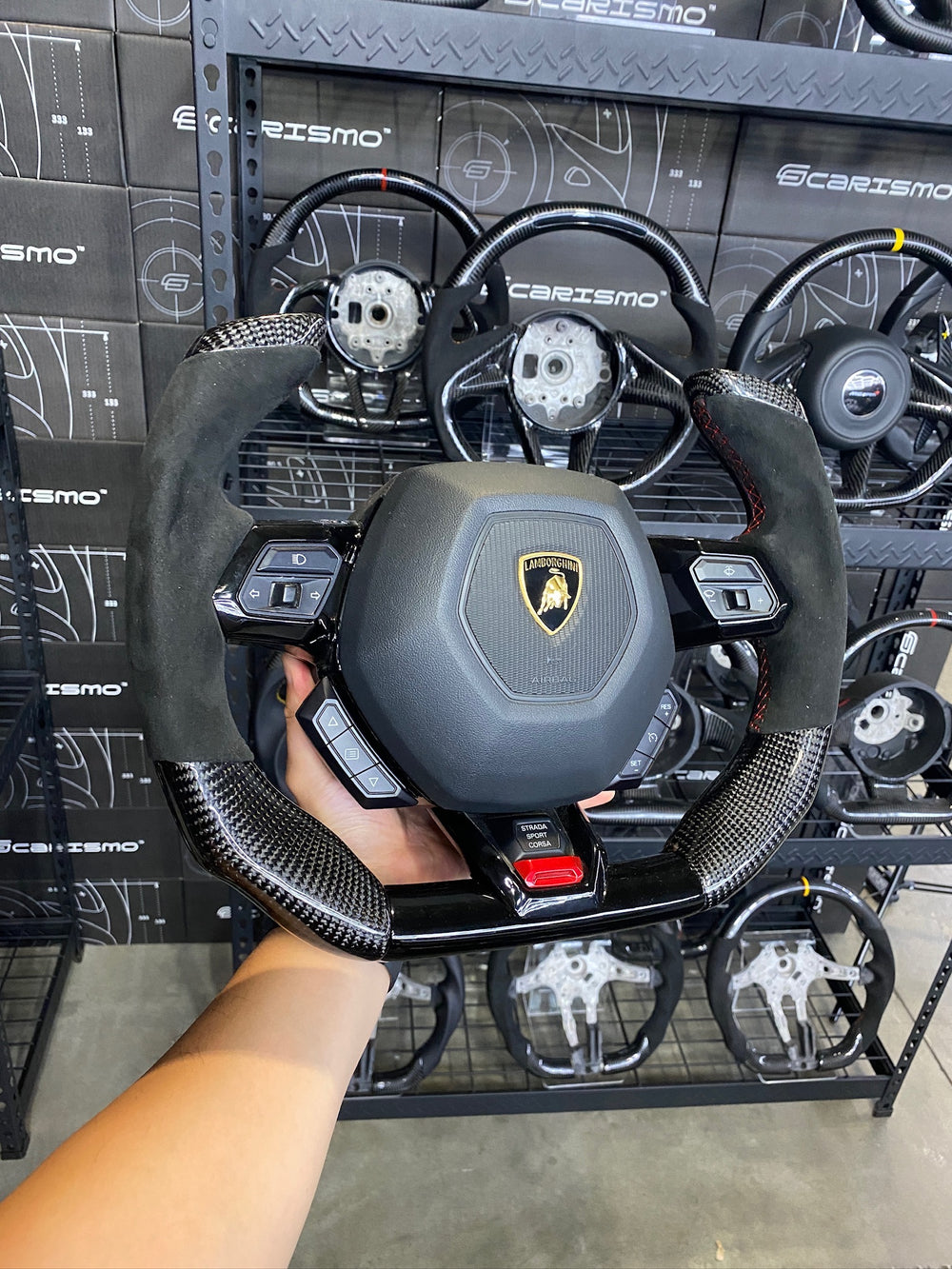 Carismo Steering Wheel For Lamborghini Huracan - F1 Competition - Gloss Carbon - Alcantara
