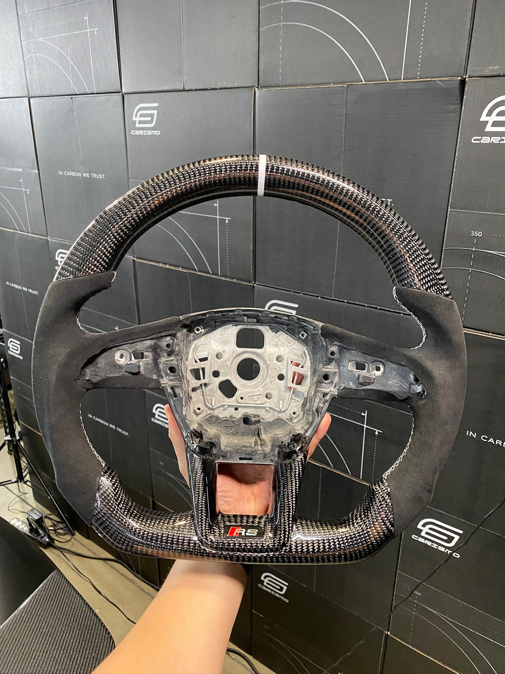 Carismo Steering Wheel For Audi (C8 Wheel) - Sport - Gloss Carbon - Alcantara