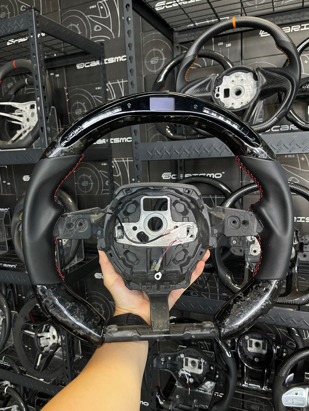 Carismo Steering Wheel For Lamborghini Huracan - Sequential RPM LED - Gloss Forged Carbon - Smooth Leather