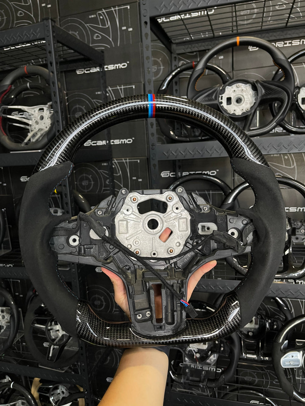Carismo Steering Wheel For BMW G-Series (M Performance Wheels) - Sport - Gloss Carbon - Alcantara