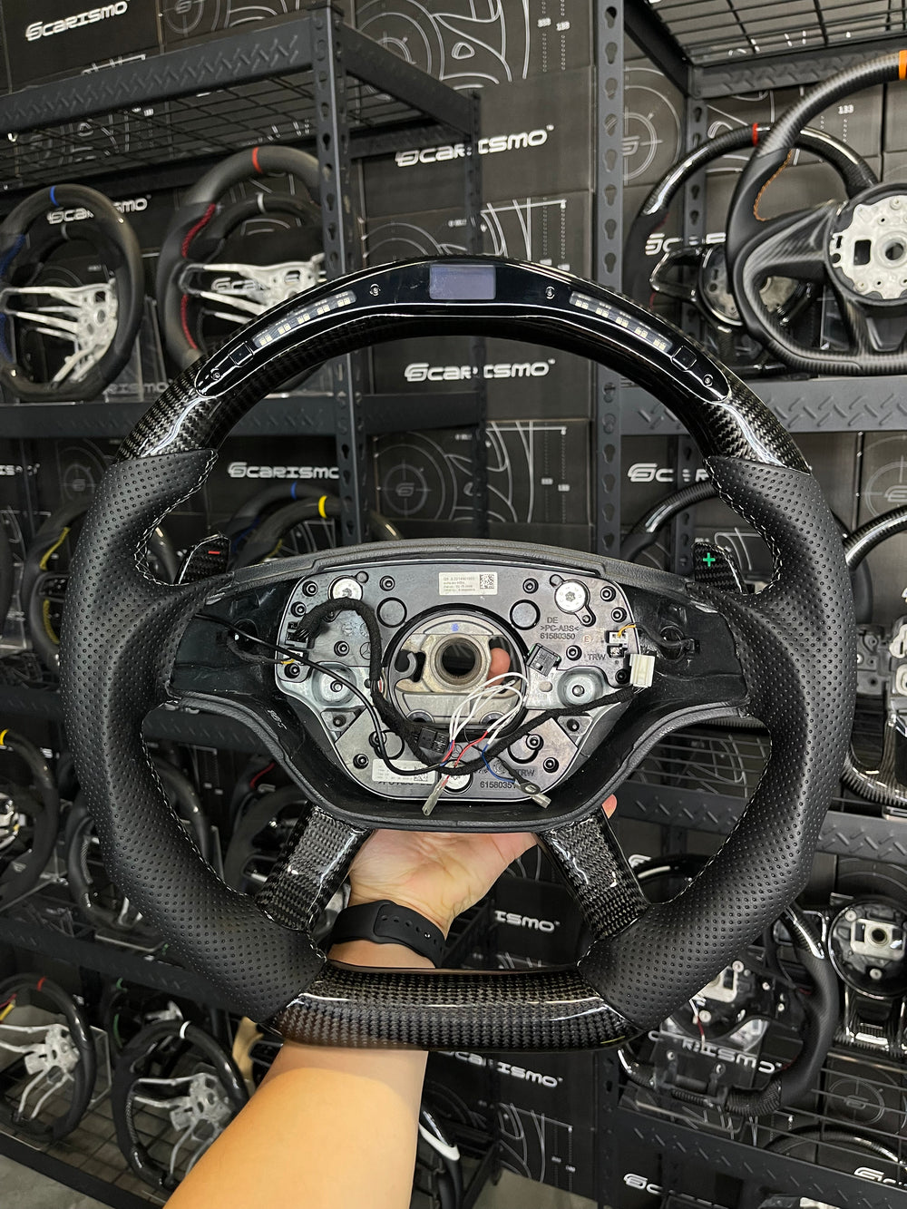 [Media/Test] Mercedes/AMG S-Class (W221) - Classic RPM LED - Gloss Carbon - Perforated Leather - Grey Stitching - No Stripe