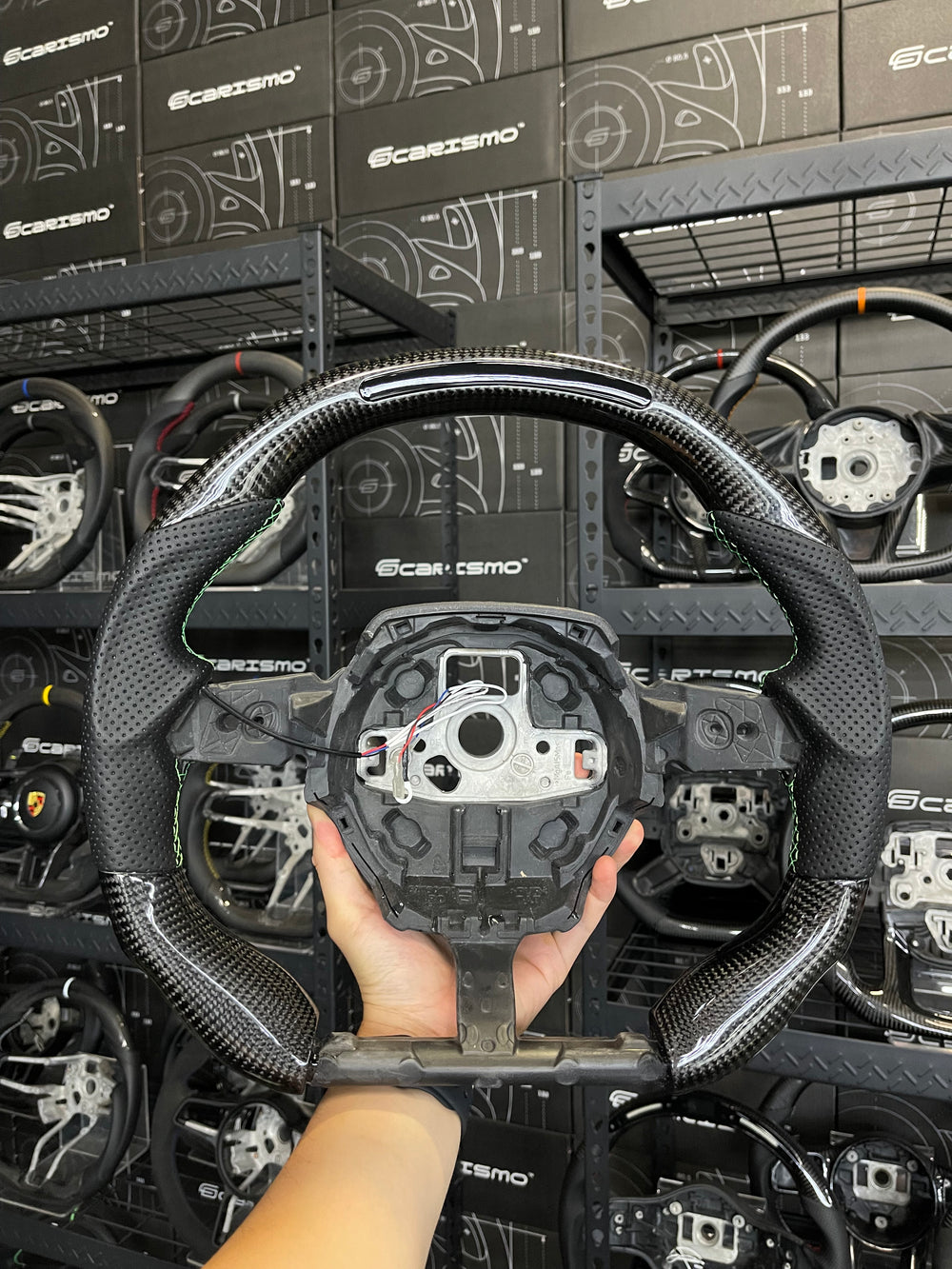 Carismo Steering Wheel For Lamborghini Huracan - Sequential RPM LED - Gloss Carbon - Smooth Leather
