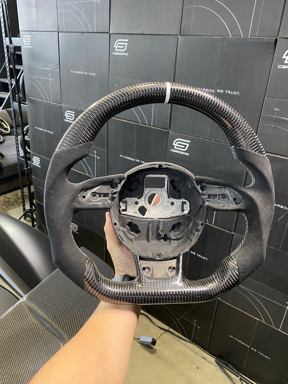 Carismo Steering Wheel For Audi (B8.5 Wheel) - Sport - Gloss Carbon - Alcantara