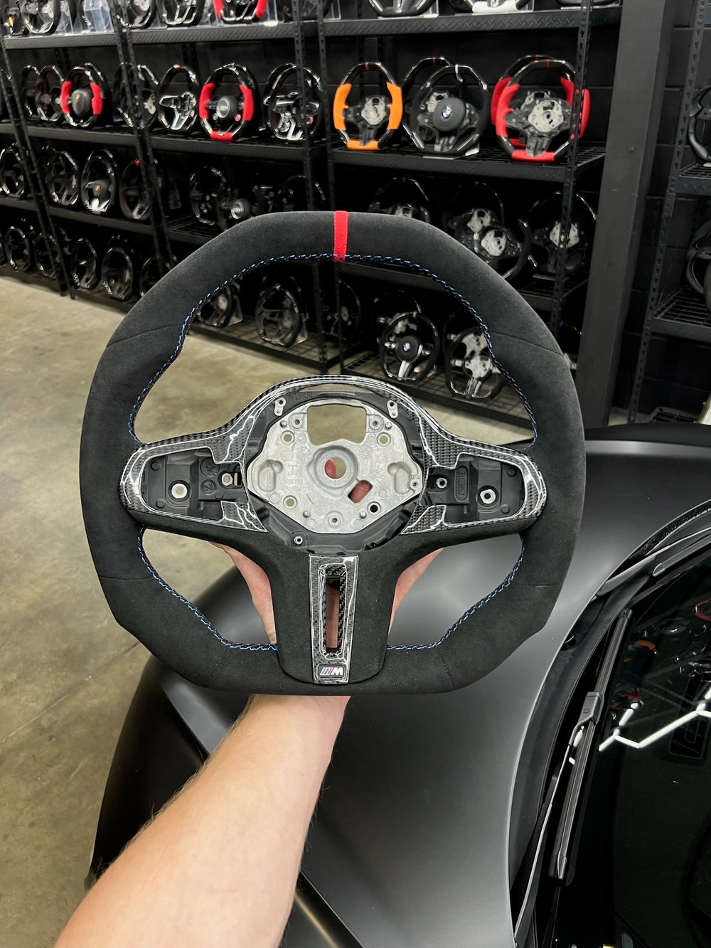 Carismo Steering Wheel For BMW G-Series (M Performance Wheels) - Signature (Heated) - (Full Alcantara) Alcantara - Alcantara