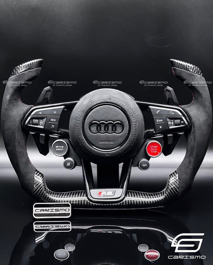 Carismo Steering Wheel For Audi R8 (Gen 2) - F1 Competition - Gloss Carbon - Alcantara - Red