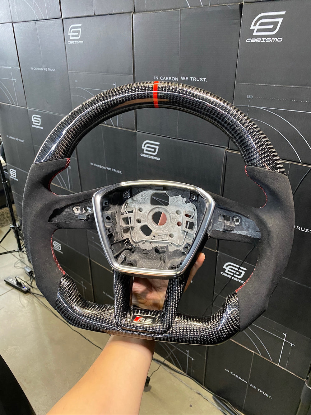 Carismo Steering Wheel For Audi (C8 Wheel) - Sport - Gloss Carbon - Alcantara