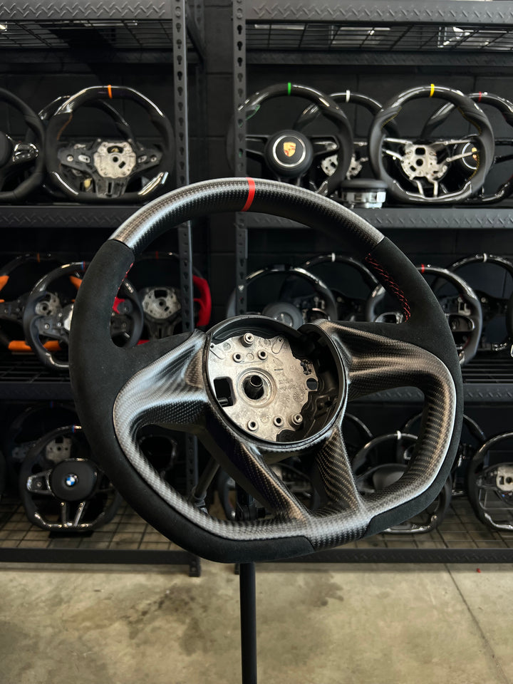 [Media/Test] McLaren Super Series - OEM Shape - Matte Carbon - Alcantara - Red Stitching - Red Stripe
