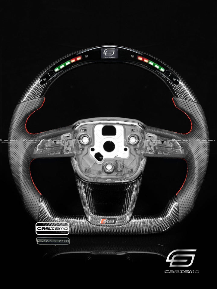 Carismo Steering Wheel For Audi (B9.5 Q Wheel) - Classic RPM LED - Gloss Carbon - Perforated Leather - Carismo