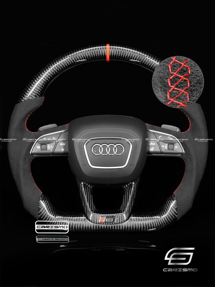 Carismo Steering Wheel For Audi (B9.5 Q Wheel) - Sport - Gloss Carbon - Alcantara - Carismo