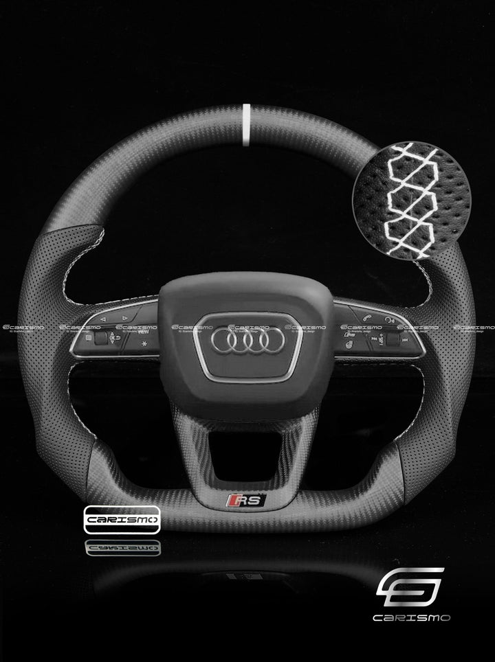 Carismo Steering Wheel For Audi (B9.5 Q Wheel) - Sport - Matte Carbon - Perforated Leather - Carismo