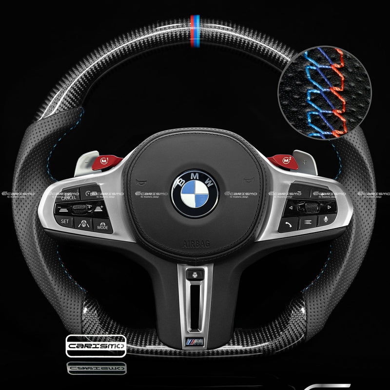 Carismo Steering Wheel For BMW G-Series (M Performance Wheels) - Sport - Gloss Carbon - Perforated Leather-Collection