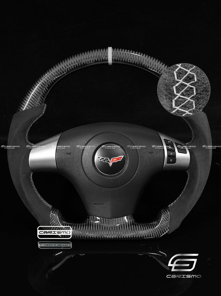 Carismo Steering Wheel For Chevrolet Corvette (C6) - Sport - Gloss Carbon - Alcantara - Carismo