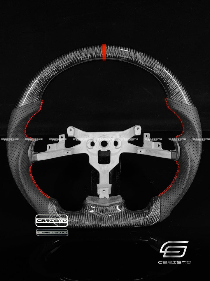 Carismo Steering Wheel For Chevrolet Corvette (C6) - Sport - Gloss Carbon - Perforated Leather - Carismo