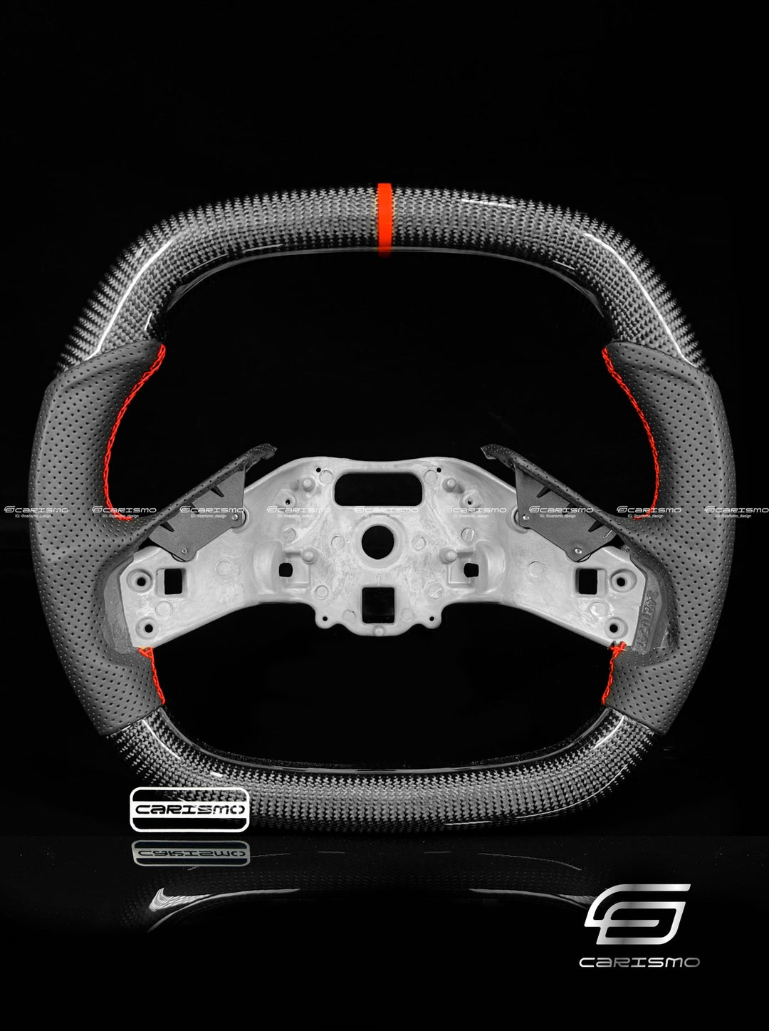 Carismo Steering Wheel For Chevrolet Corvette (C8) - Signature - Gloss Carbon - Perforated Leather - Carismo