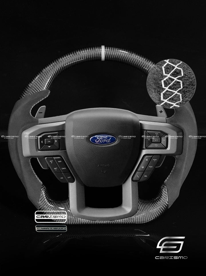 Carismo Steering Wheel For Ford F - 150 Raptor (Gen 2) - Sport - Gloss Carbon - Alcantara - Carismo