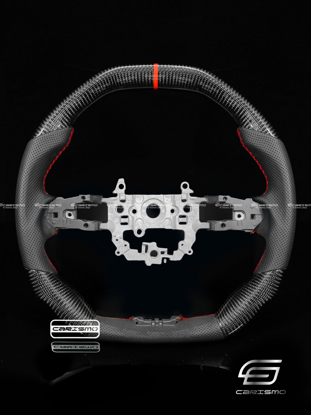 Carismo Steering Wheel For Honda Civic (FE) / Type R (FL5) - Signature - Gloss Carbon - Perforated Leather - Carismo