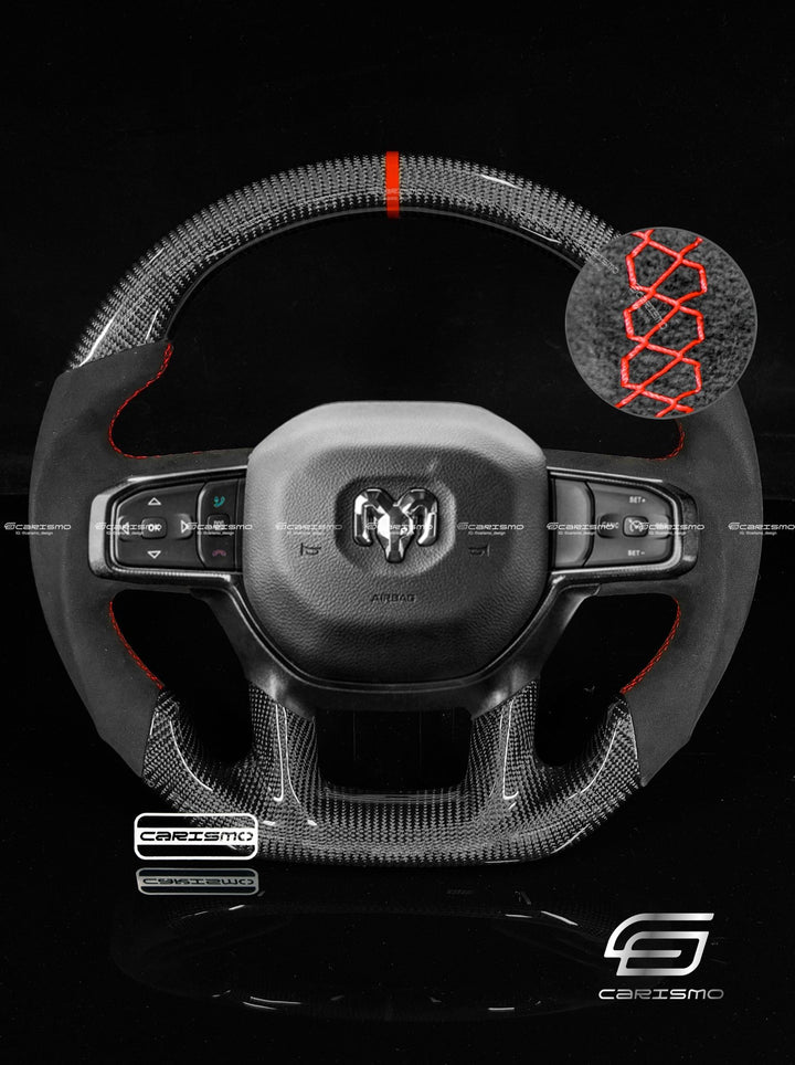 Carismo Steering Wheel For Ram 1500 TRX (DT) - Sport - Gloss Carbon - Alcantara - Carismo