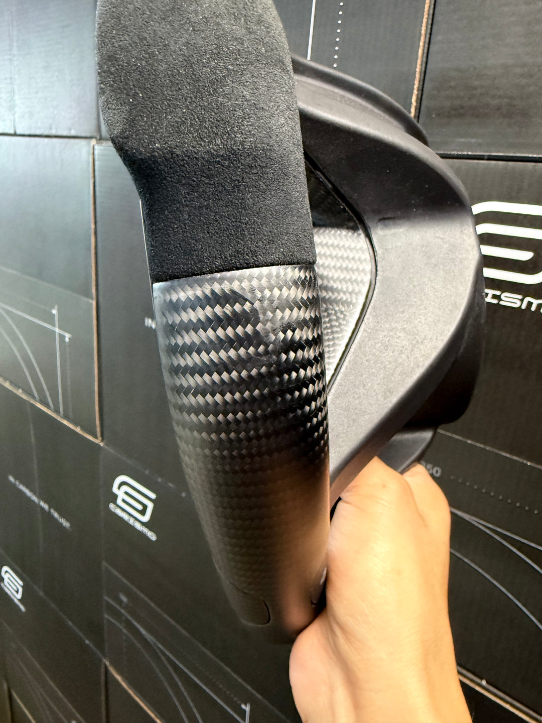 [Media/Test] McLaren Super Sport - Sport - Matte Carbon - Alcantara - Blue Stitching - Blue Stripe (Slight Manufacturing Defect)