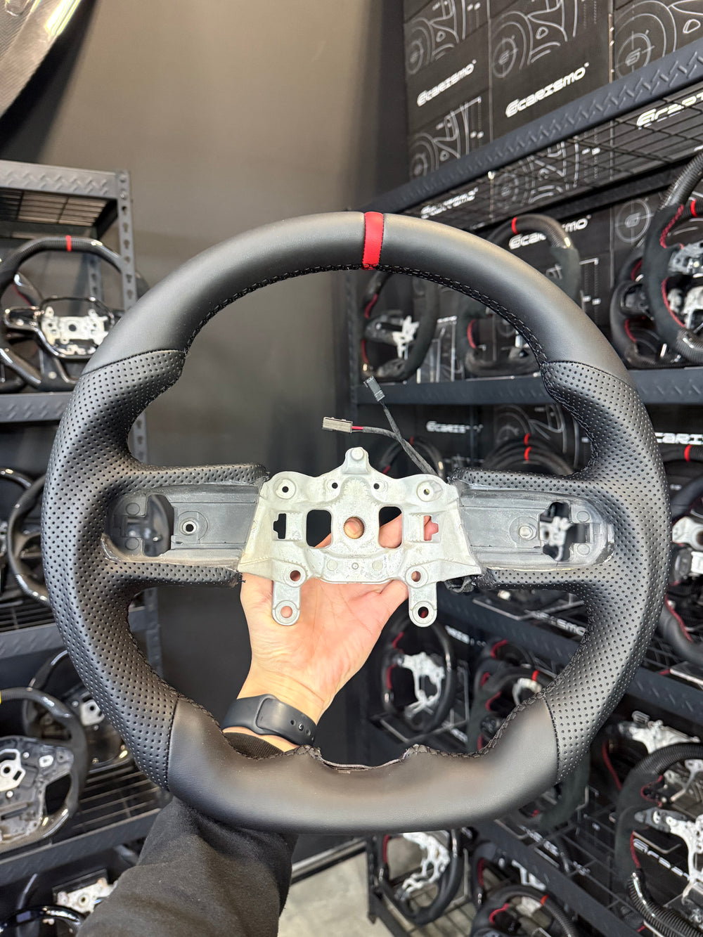 [Made to Order] Jeep Wrangler (JL) - Sport - (Full Leather) Smooth Leather - Perforated Leather - Red Stitching - Red Smooth Leather Stripe