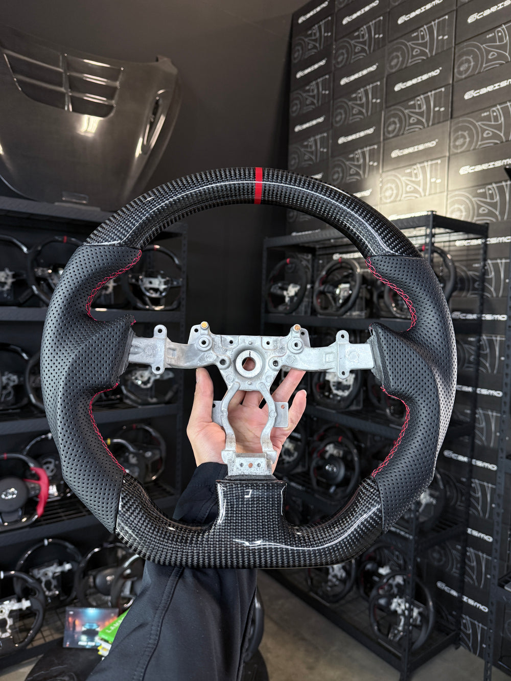 [Made to Order] Nissan GT-R (R35 CBA & DBA) - Sport - Gloss Carbon - Perforated Leather - Black Stitching - No Stripe