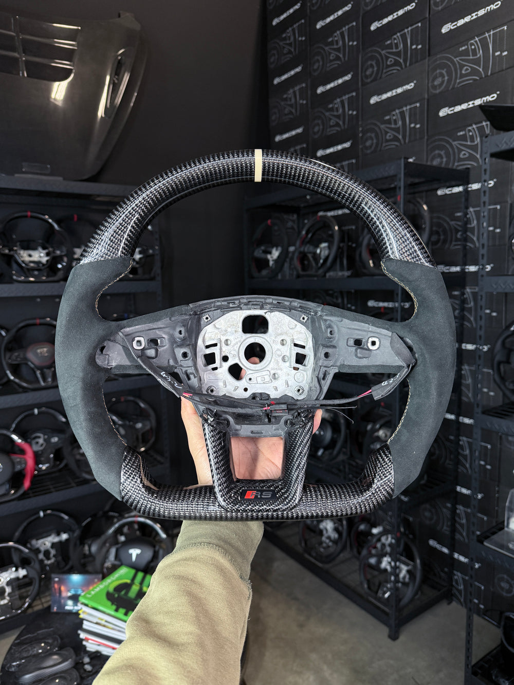 Carismo Steering Wheel For Audi (C8 Wheel) - Sport - Gloss Carbon - Alcantara
