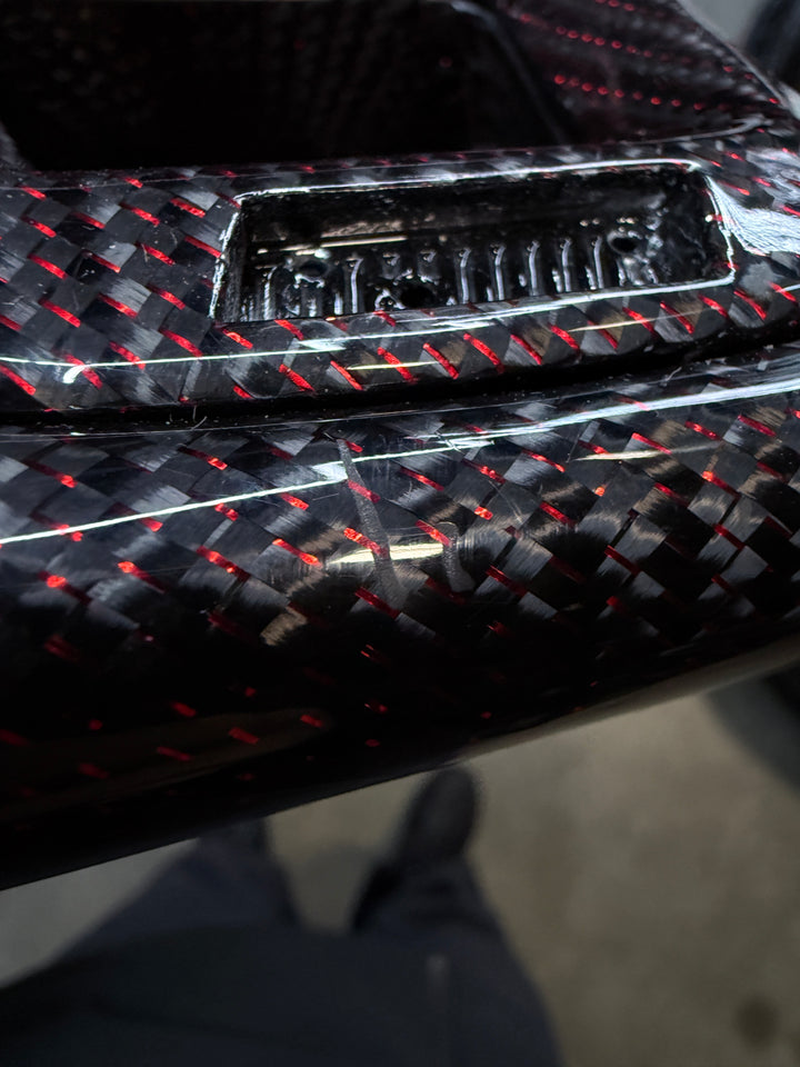 [Media/Test] Audi (B9.5 Q Wheel) - Signature - Gloss Carbon with Red Thread - Alcantara - Red Stitching - Red Stripe (Heated)