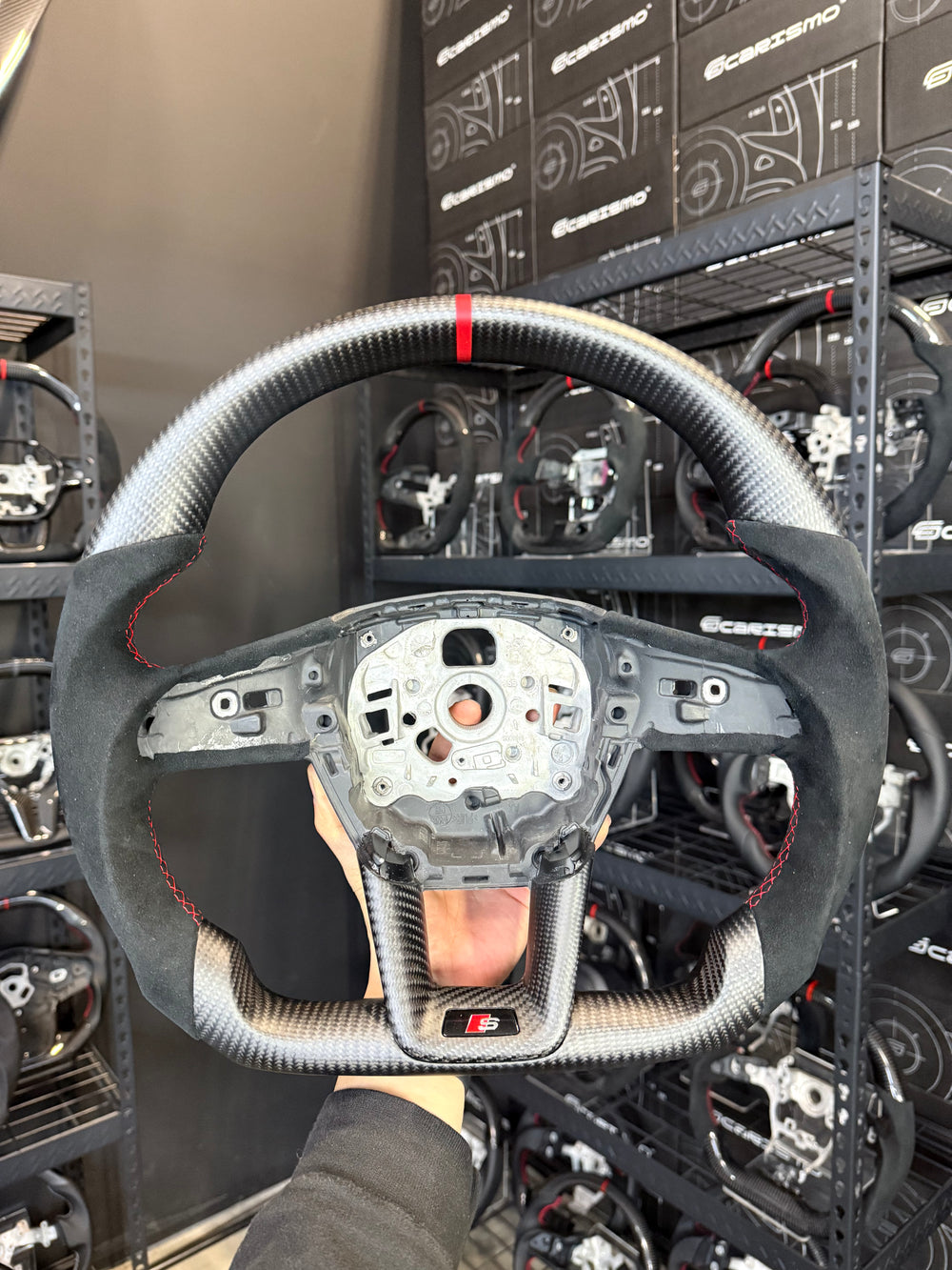 Carismo Steering Wheel For Audi (C8 Wheel) - Sport - Matte Carbon - Alcantara