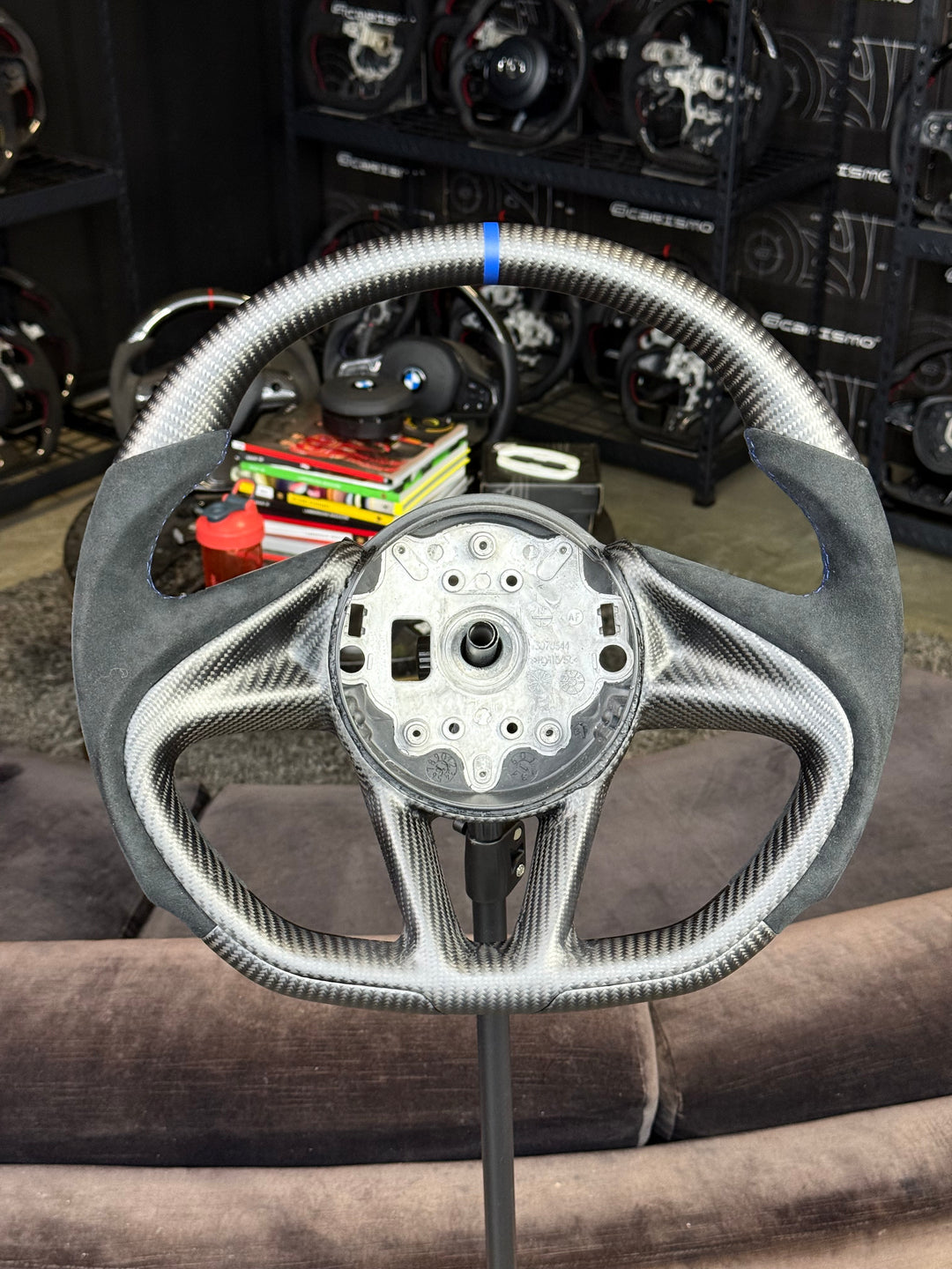 [Media/Test] McLaren Super Sport - Sport - Matte Carbon - Alcantara - Blue Stitching - Blue Stripe (Slight Manufacturing Defect)