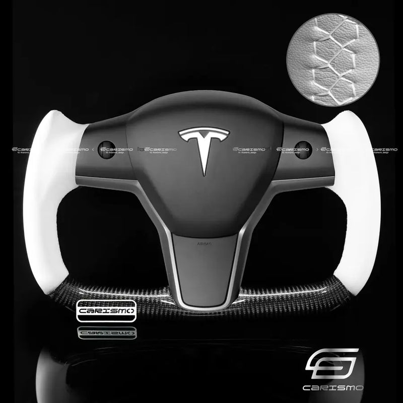Tesla Model 3/Y · yoke style steering wheel by Carismo