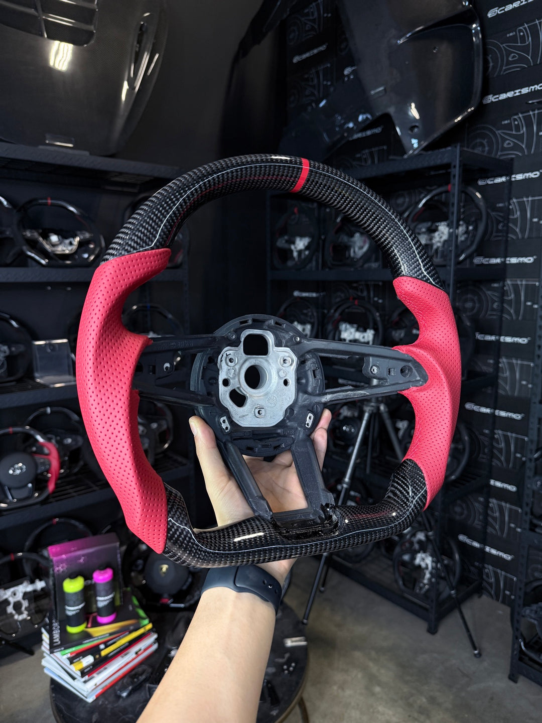 [Made to Order] Audi R8 (Gen 2) - Sport - Gloss Carbon - Red Perforated Leather - Red Stitching - Red Stripe