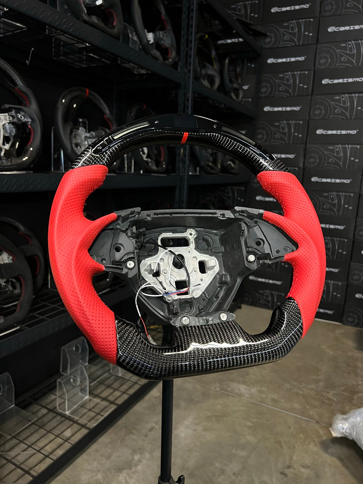 [Made to Order] Chevrolet Camaro (Gen 6) - Classic RPM LED - Gloss Carbon - Red Perforated Leather - Red Stitching - Red Stripe