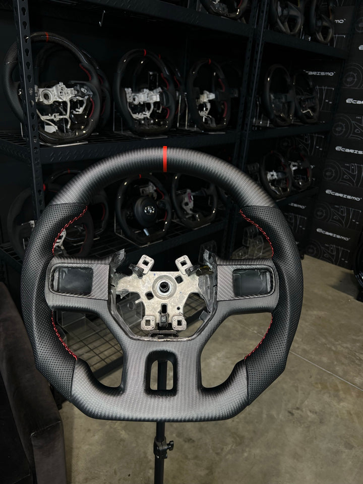 [Made to Order] Dodge Ram (Gen 4) - Sport - Matte Carbon - Perforated Leather - Red Stitching - Red Stripe