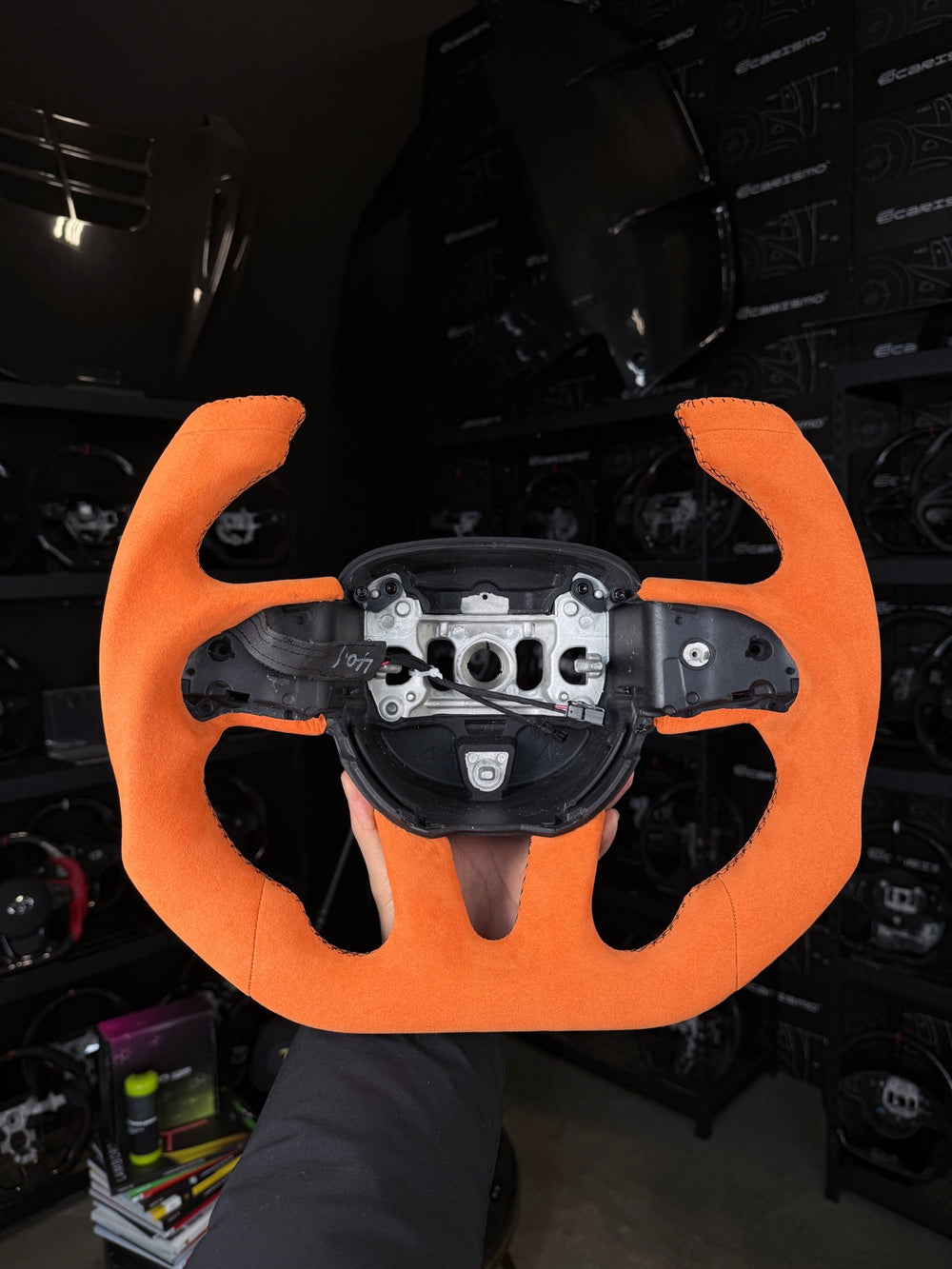 [Made to Order] Dodge / SRT (2015+) - F1 Competition - (Full Alcantara) Orange Alcantara - Orange Alcantara - Black Stitching - No Stripe