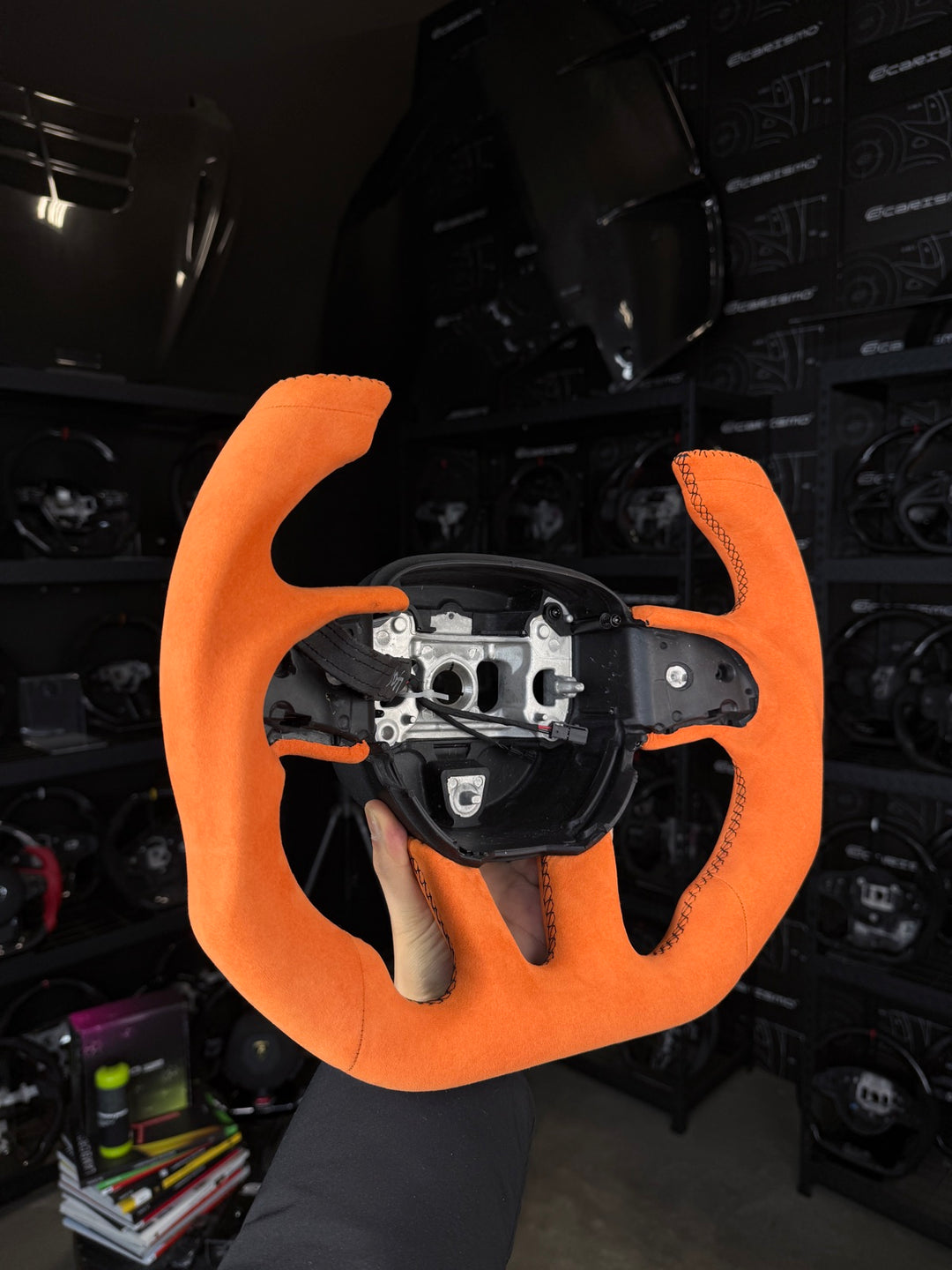 [Made to Order] Dodge / SRT (2015+) - F1 Competition - Full Alcantara - Orange Alcantara - Black Stitching - No Stripe