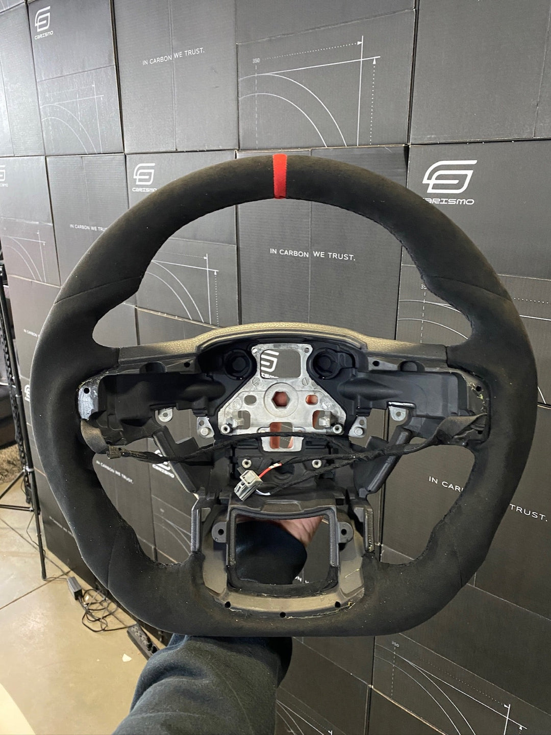[Made to Order] Ford F-150 Raptor (Gen 2) - Sport - (Full Alcantara) Alcantara - Alcantara - Black Stitching - Red Alcantara Stripe