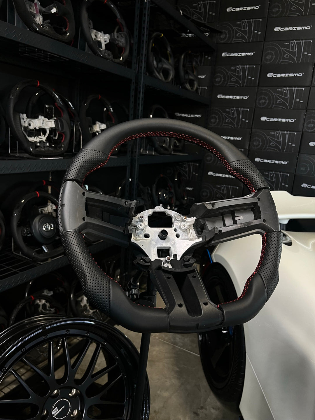 [Made to Order] Ford Mustang (S197 2010 Refresh) - Sport - (Full Leather) Smooth Leather - Perforated Leather - Red Stitching - No Stripe